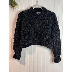 Urban Outfitters Black Textured Knit Cropped Sweater Pullover XS